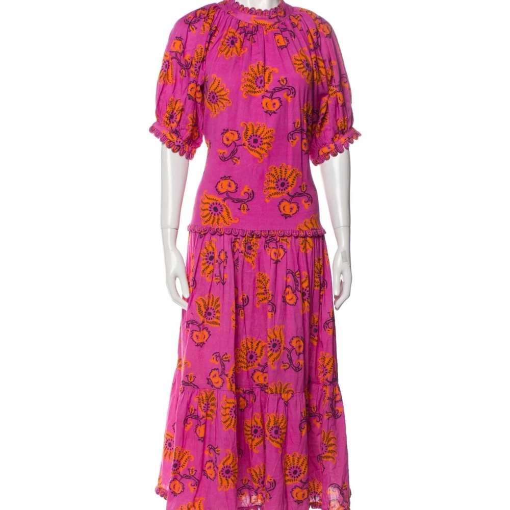 RHODE pink and orange Floral Drop Weist dress!